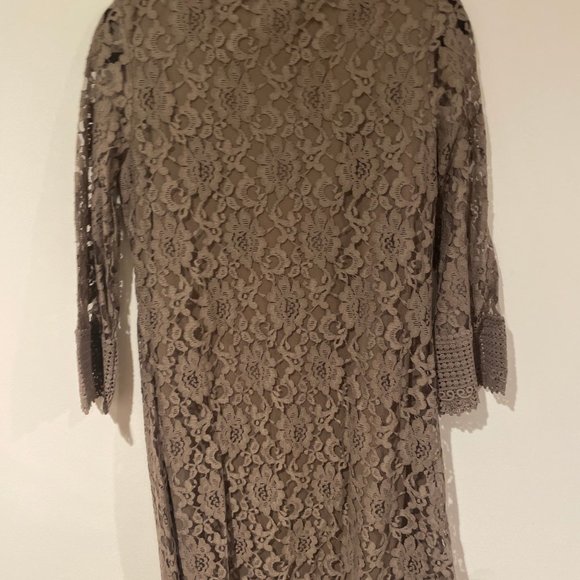 Style&Co Tan Lace Overlay Dress Size Small - Picture 3 of 10